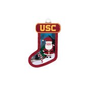 USC Wordmark Wooden Stocking Santa Claus Ornament